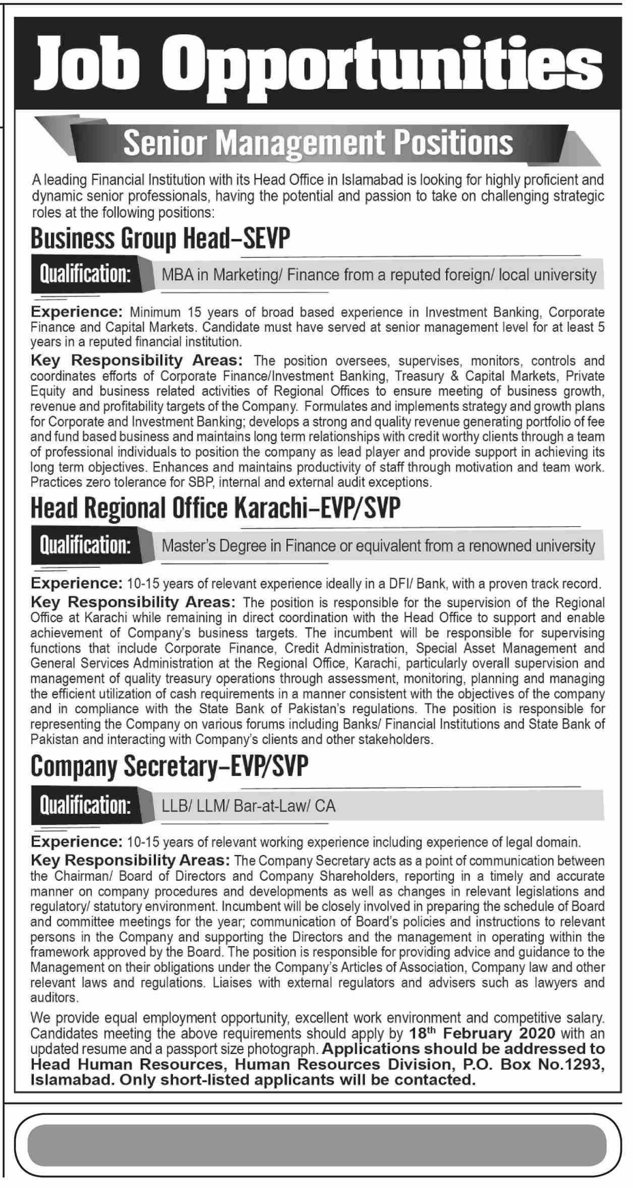 Multiples Position-Leading Financial Institution-Latest Jobs in Pakistan 2020