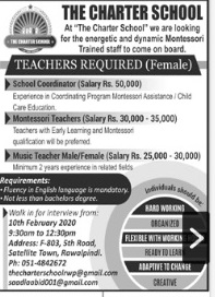 Multiples Position-The Charter School-Latest Jobs in Pakistan 2020