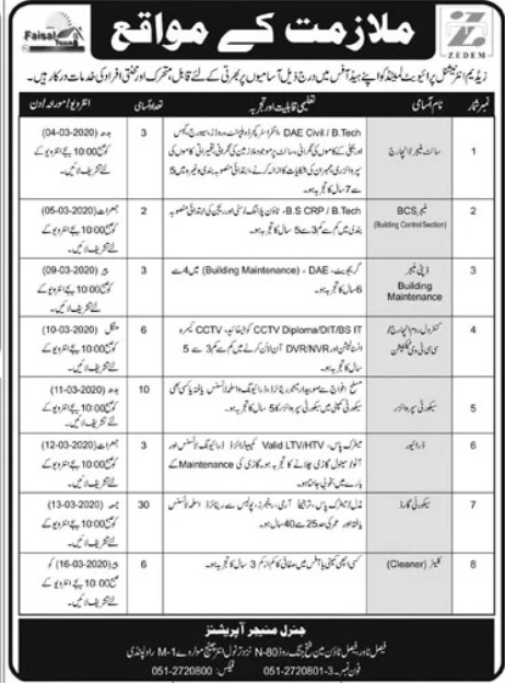 Multiple Vacant Position-Z M International Pvt Ltd-Latest Jobs in Pakistan 2020