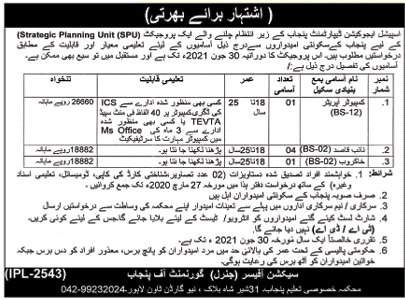 Government of the Punjab Special Education Department | Jobs in Pakistan 2020